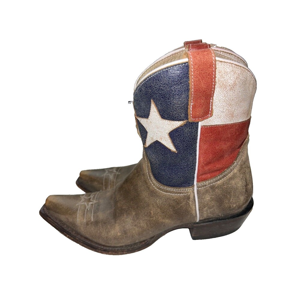 Hotter Women’s Western Cowgirl Ankle Suede Size 38 Star Colorblock